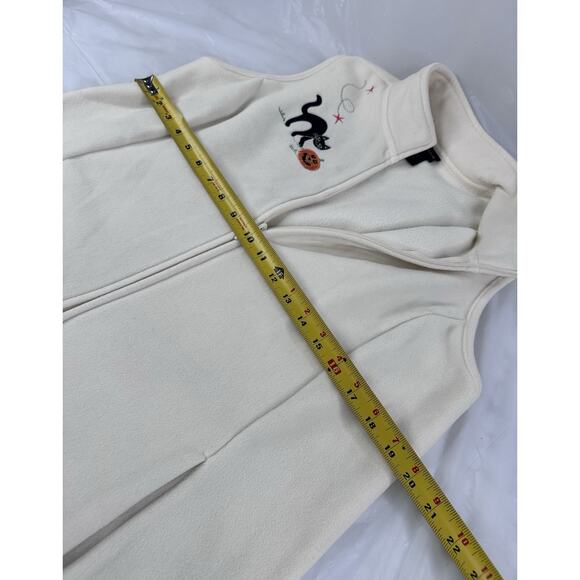 Holiday Editions Halloween Pumpkin Black Cat Fleece Vest Women’s Medium - Picture 5 of 6